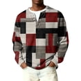 thumbnail image 2 of Men's Striped Henley Sweater, Long Sleeve Ribbed Knit Pullover, Cozy for Fall, Winter & Casual Weekend Style Black 2XL, 2 of 5