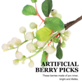 thumbnail image 7 of 5 Pcs Christmas Berry Stems Fruits Flower Artificial Flowers Picks for Tree Bride Blueberry (Red), 7 of 7
