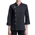 thumbnail image 1 of Chaqueta de cocinero Baoblaze Unisex Ropa Uniforme de verano negro XXL, 1 of 8