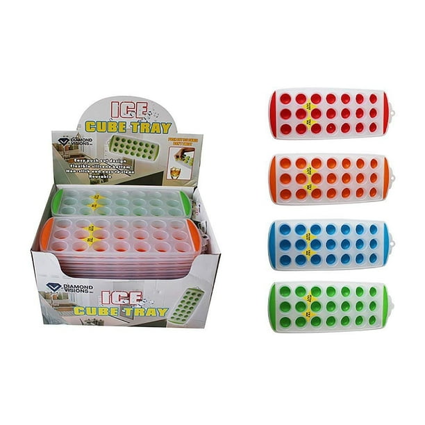 Diamond Visions 01 1325 Silicone Ice Cube Tray Multipack In Assorted Colors 4 Trays Com Diamond Visions 01 1325 Silicone Ice, Small Round Ice Trays