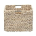 thumbnail image 7 of Household Essentials Square Wicker Basket, Hyacinth Cube with Stainless Steel Handles, Intricate and Durable Weave, Sturdy Metal Frame, White Wash, 7 of 7