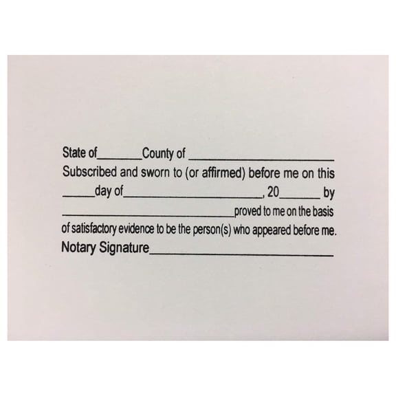 Notary Jurat 2773 Black Rectangular Rubber Stamp 1" x 2.5" Business Stamp