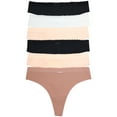 thumbnail image 4 of Angelina Women's Nylon Laser Cut Thong with Scalloped Waistband (6-Pack), 4 of 5