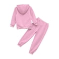 thumbnail image 2 of TiaoBug Kids Girls Hoodies Tracksuit Long Sleeve Sweatshirts with Jogger Sweatpants Set Pink-C 2-3, 2 of 7