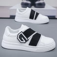 thumbnail image 3 of Men's Chunky Heel White Sneakers - All-Season Casual Sneakers for Gym, Office, Casual Attire - Round Toe Comfortable White . PU Upper & Cushioning, Low-Top Lace-Up Origami-Style Foldable Shoe Design, 3 of 5