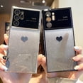 thumbnail image 2 of Compatible with Samsung Galaxy Note 20 Ultra Plating Cute Heart Phone Case,Gradient Glitter Bling Clear Case Women Full Camera Lens Protection Soft Cover (Black, Samsung Galaxy Note 20 Ultra), 2 of 12