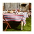 thumbnail image 3 of Stripe Tablecloth 60x120 - Spill-Proof Outdoor Rectangular Table Cover - Easy Clean Black Table Linens, 3 of 6