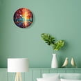 thumbnail image 4 of 12 Inch Wall Clock Battery Operated Silent Clock Decorative for Office, Kitchen, Outdoor, Living Room，Autumn Forest Bright Red Leaves Blue Sky Design, 4 of 5