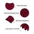 thumbnail image 2 of TIYOMI Plus Size Women's V Neck Polo Shirts Knitted Long Sleeve 2X Tops Wine Red Lapel Collar Work Blouses Basic Solid Pullover Office Tunics Fall Winter Jumper Tops 2XL 18W 20W, 2 of 4