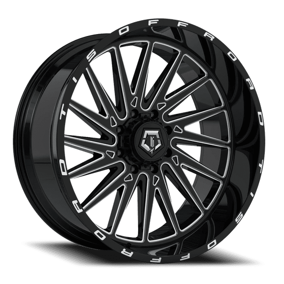 1 TIS 20x10 5X5.00 / 5X5.50 -25 547BM Gloss Black w/Milled Accents Wheel Rim