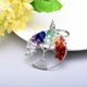 thumbnail image 4 of 7 Chakra Árbol de la vida Llavero de cristal Piedras preciosas Cristales curativos Llavero Plata Id Tag Llavero de coche, 11 Feliz Sencillez, 4 of 5