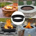 thumbnail image 3 of Historyli Brasero redondo de acero al carbono de 60 pulgadas sin humo para jardín,con orificios de ventilación,ideal para hacer fogatas,color negro., 3 of 7