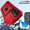 thumbnail image 4 of for Samsung Galaxy A25 5G Case with Camera Lens Cover, HD Screen Protector, 10 FT Military Grade Drop Protection, Magnetic Ring Holder Kickstand Protective Phone Case for Galaxy A25 5G, Red, 4 of 12