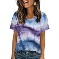 thumbnail image 2 of Taylonsss Unisex Gradient Print Round Neck Short Sleeve T-Shirt for Casual Sports and Daily Wear Breathable Elastic Poly-Spandex Blend Spring Summer Fall, 2 of 9