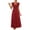 Red, variant on Lightweight Flowy Tiered Maxi Dress for Women Smocked Bodice V-Neck Ruffled Cap Sleeves Red US S-XXL,Size 2XL