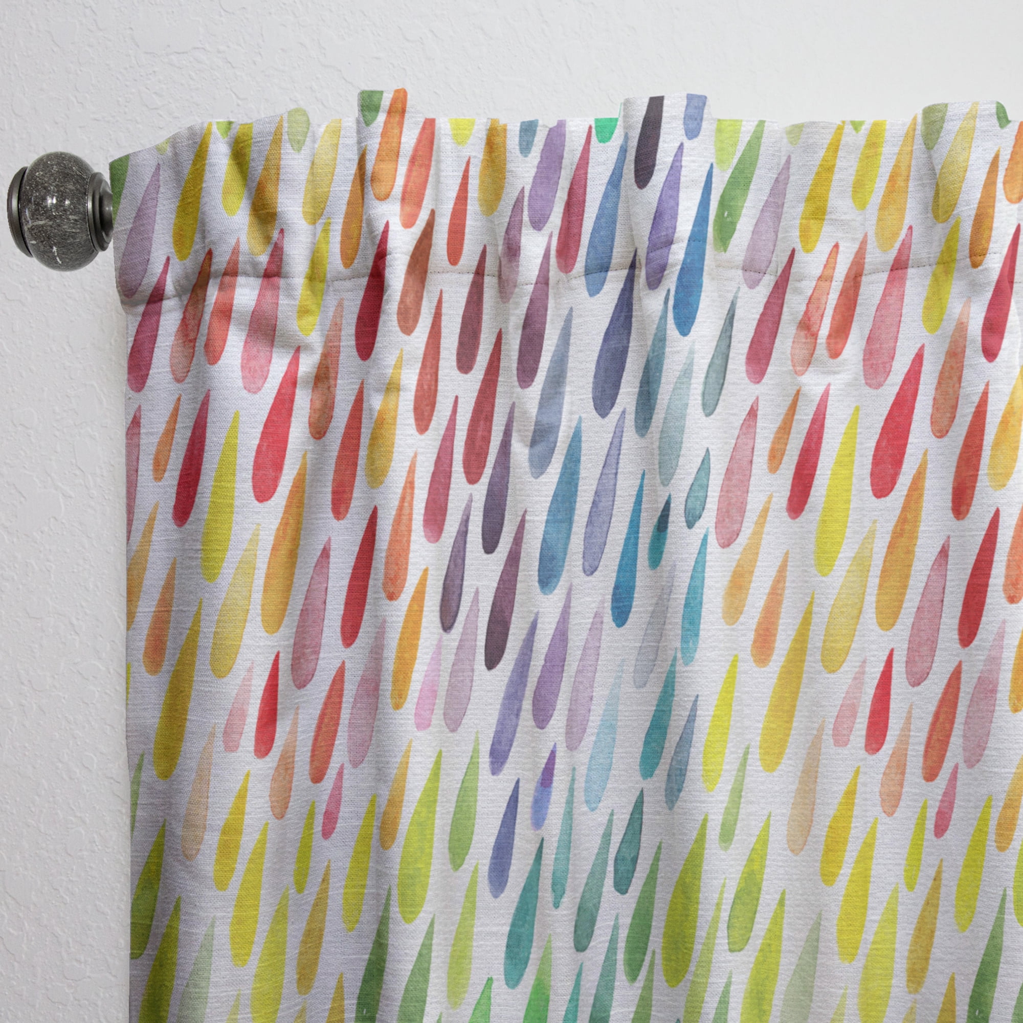 Designart 'Collection Of Watercolor Drops Paint Splash ' Modern & Contemporary Curtain Panel