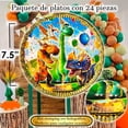 thumbnail image 3 of 24 Pz Plato Pastelero De Cartón Premium Fiesta De Cumpleaños Dinosaurios, 3 of 4