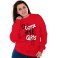 thumbnail image 4 of Christmas Oh Come All Ye Presents Unisex Plus Fleece Graphic Sweatshirt Brisco Brands 2X, 4 of 5