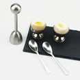 thumbnail image 2 of Juego de 5 adornos para galletas de huevos, incluye 2 hueveras, 2 cucharas y 1 cortador, abridor de huevos fácil de acero inoxidable, 2 of 5