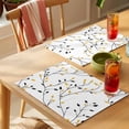 thumbnail image 4 of Yellow Black Leaves Placemats Set of 8 Rustic Botanical Branches Place Mats Indoor Wipeable Table Mats Washable Cloth Dining Table Placemats for Kitchen Holiday Party Home Decor 13x19 Inch, 4 of 9