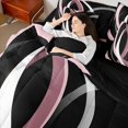 thumbnail image 4 of Homewish Geometric Stripes 7-Piece King Bedding Set - Abstract Lines Vintage, 4 of 8