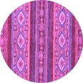 thumbnail image 1 of Ahgly Company Indoor Round Abstract Purple Modern Area Rugs, 4' Round, 1 of 4