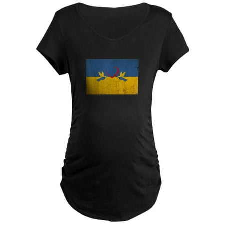 

CafePress - Ukraine Flag With Heart Maternity T Shirt - Maternity Dark T-Shirt