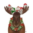 thumbnail image 2 of Fab Funky 26x26 White Modern Wood Framed Museum Art Print Titled - Christmas Moose and Christmas Owls Forward, 2 of 4