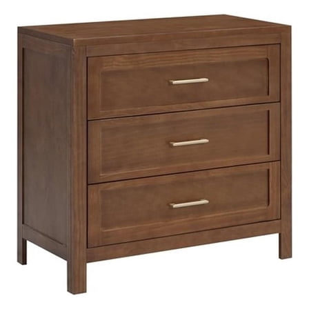 Pemberly Row Contemporary Wood 3-Drawers Dresser in Walnut Finish