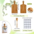 thumbnail image 3 of Shower Game Prizes for Winner Bamboo Cheese Board Spoon Plaid Towel Artificial Eucalyptus Stems Thank You Tag Card Gift Bag for Guest Bridal Shower Wedding Favors, 3 of 4