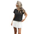 thumbnail image 7 of Gtoiithly Womens Summer Short Sleeve Tops Crew Neck Pullover Sweaters Cap Sleeve Loose Dressy Casual Blouse Basic Clothes Black XL, 7 of 7