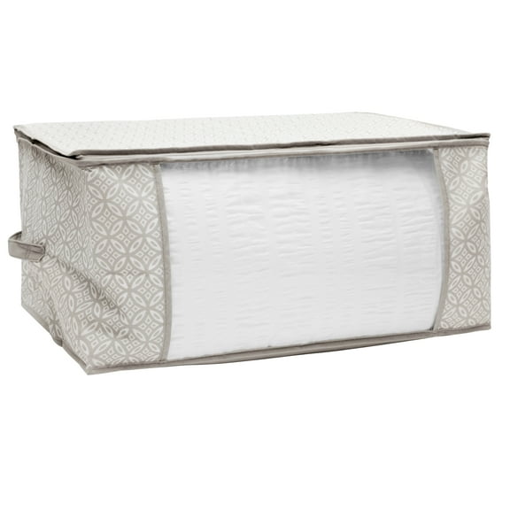 Simplify  Adult  Boho Blanket Bag, 2.5 Cu. ft., Closet Storage, Grey