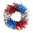 thumbnail image 2 of 4th of July Wreath, 17.71 Inch Red White Blue Patriotic Gypsophila Wreath, Large Full Front Door Wreath, Festive Independence Day Decor for Porch, Mantel, Memorial Day and Holiday Celebrations, 2 of 7