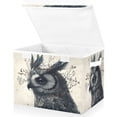 thumbnail image 2 of Storage Box With Lid 16.5x12.6x11.8In Foldable Stacked Household Storage Box Black Gray Owl, 2 of 7