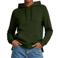 thumbnail image 2 of Josdec Drawstring Hooded Sweatshirts for Women Solid Color Long Sleeve Pullover Kangaroo Pocket Side Split Hem Casual Hoodies S-2XL, 2 of 8