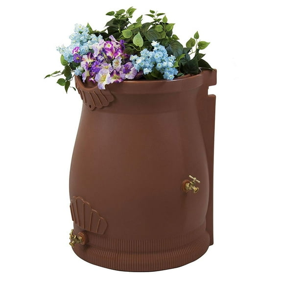 Good Ideas Rain Wizard 50 Gallon Rain Barrel Water Collector Urn, Terra Cotta