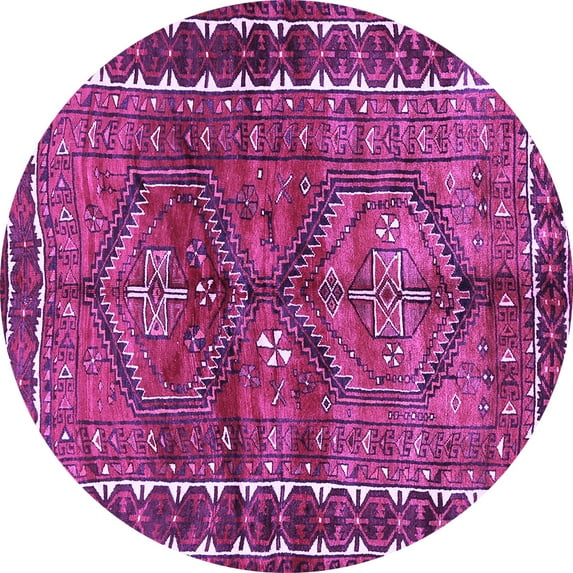 Ahgly Company Indoor Round Persian Purple Traditional Area Rugs, 7' Round
