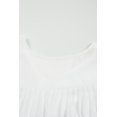thumbnail image 3 of POGLIP Women's White Pleated Ruffled Tie Waist Buttons V Neck Romper, 3 of 6