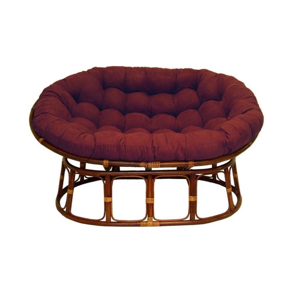 HomeStock Old World Opulence 65" By 48" Solid Microsuede Double Papasan Cushion, Indoor Chair Cushion (Cushion Only)