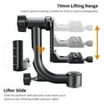 thumbnail image 6 of K&F CONCEPT Aluminum Alloy 360 Degree Panoramic Gimbal Tripod Head with 1/4'' Standard Quick Release Plate, 6 of 10