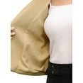 thumbnail image 5 of INSPIRE CHIC Work Jacket for Women's Button Down Collarless Long Sleeve Round Neck Casual Business Office Coat XS Khaki, 5 of 6