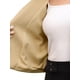 thumbnail image 5 of Chaqueta de trabajo INSPIRE CHIC para mujer, sin cuello, de manga larga, cuello redondo, abrigo casual de oficina M color caqui, 5 of 6