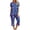 B Multicolor, variant on Two Piece Sets for Women Casual Round Neck Short Sleeve Tops Blouse Fashion Pants Pajamas Suit