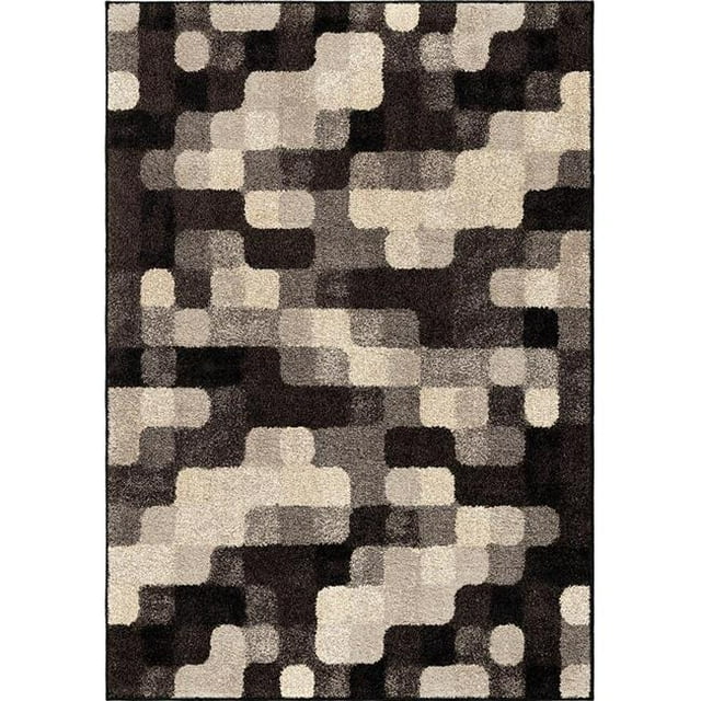 8 x 11 in. Geometric Halo Blocks Area Rug - Gray