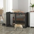 thumbnail image 2 of PawHut 80" Extra Wide Freestanding Pet Gate with Support Feet, Black, 2 of 10