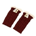 thumbnail image 4 of AINIYS Boot Cuffs Crochet Lace Leg Warmer Knited Boot Cuffs Topper Socks Cuffs for Women Girls Winter Warm Wine Free Size, 4 of 5