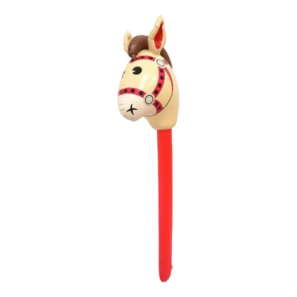 Caballo de palo inflable para juego de simulación, creativo, portátil, vaquero, accesorios para fotos Rojo