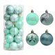 thumbnail image 1 of Set de adornos para bola de árbol de Navidad 24 piezas | Plástico indestructible | Rojo Verde Blanco Multicolor | 1,57" de diámetro | Acabados brillantes con purpurina mate | Easy Hang | Decoración, 1 of 6
