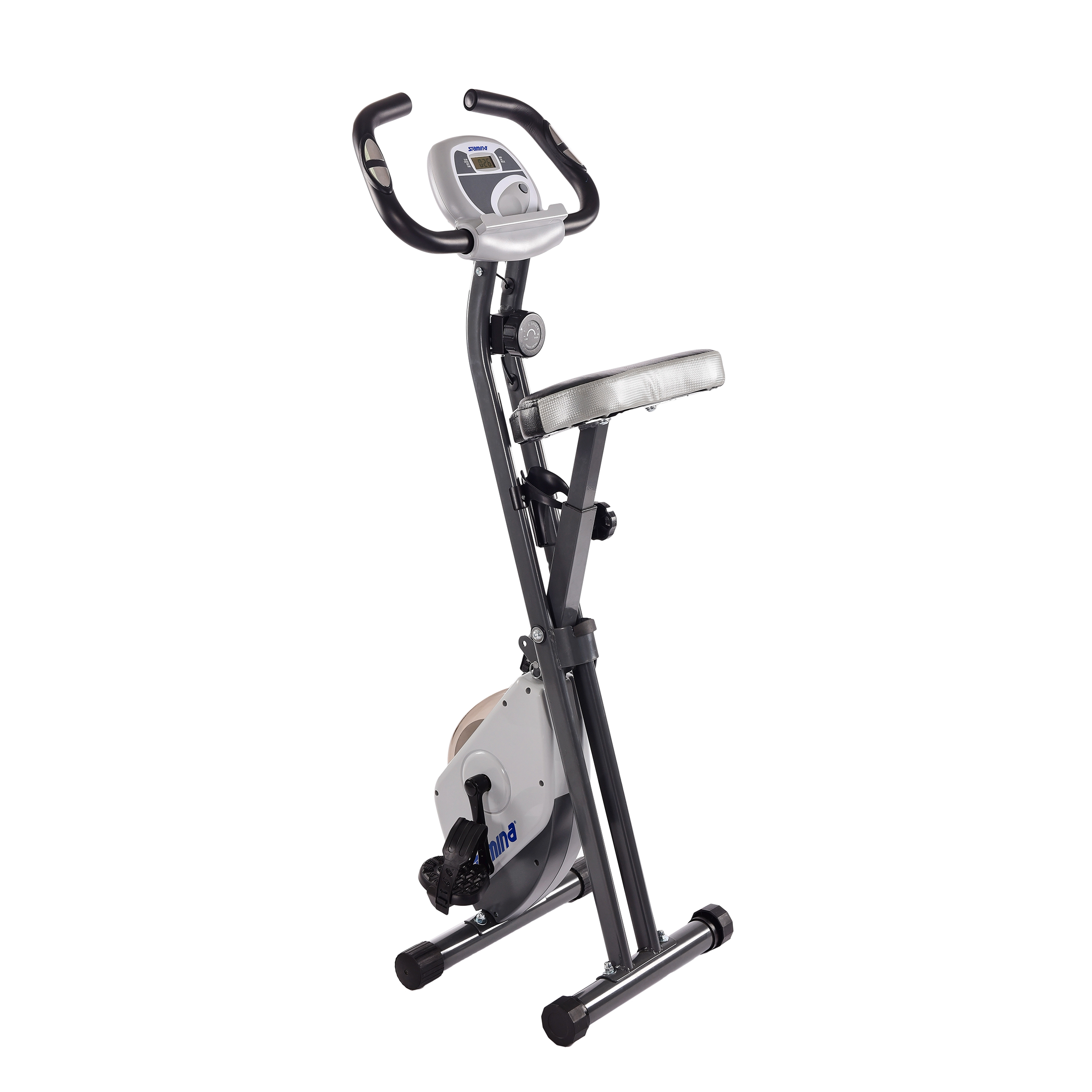 Stamina Folding Cardio Upright Exercise Bike with Heart Rate Sensors and Extra Wide Padded Seat - image 5 of 8