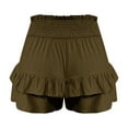 thumbnail image 7 of Charmgo Womens Shorts Casual Shorts for Women 2025 Summer High Waisted Ruffle Shorts Flowy Pleated Hem Casual Shorts Butterfly Shorts Women Summer Shorts for Women Coffee L, 7 of 7